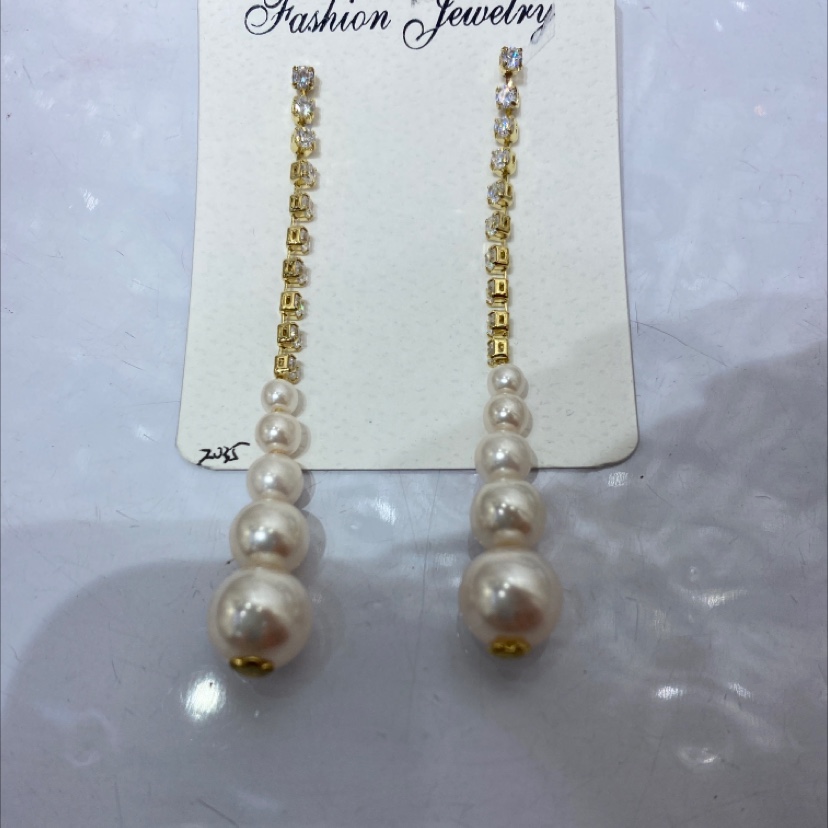 Louis Oudi fashion network storm, export Middle East countries diamond + pearl earrings 20220063 new earrings