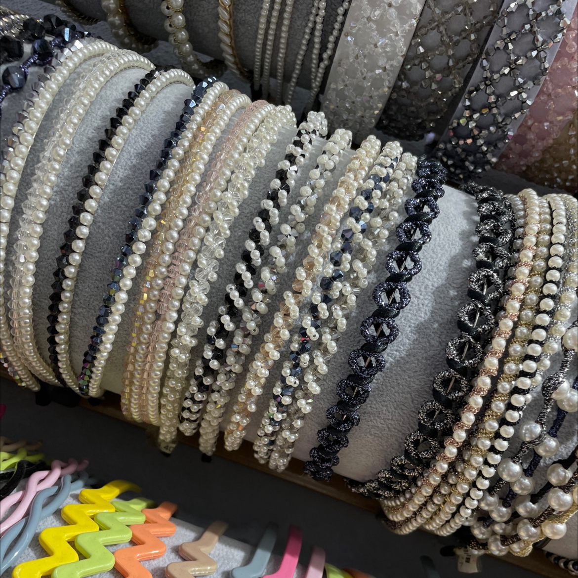 Crystal Pearl Wrapped Headband Specification drawing