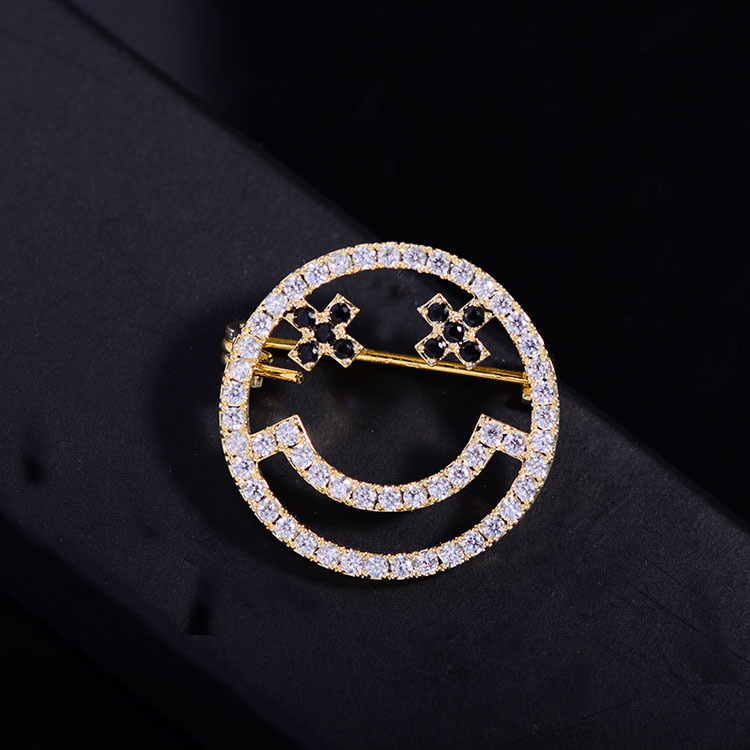 027 Korean fashion smiley face trend European style round brooch cute simple personality fashion lovely ladies accessories accessories corsage thumbnail