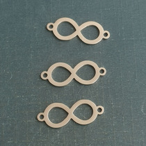 Cross-border mirror stainless Infinity Infinity pendant Double pendant figure 8 connector DIY jewelry accessories