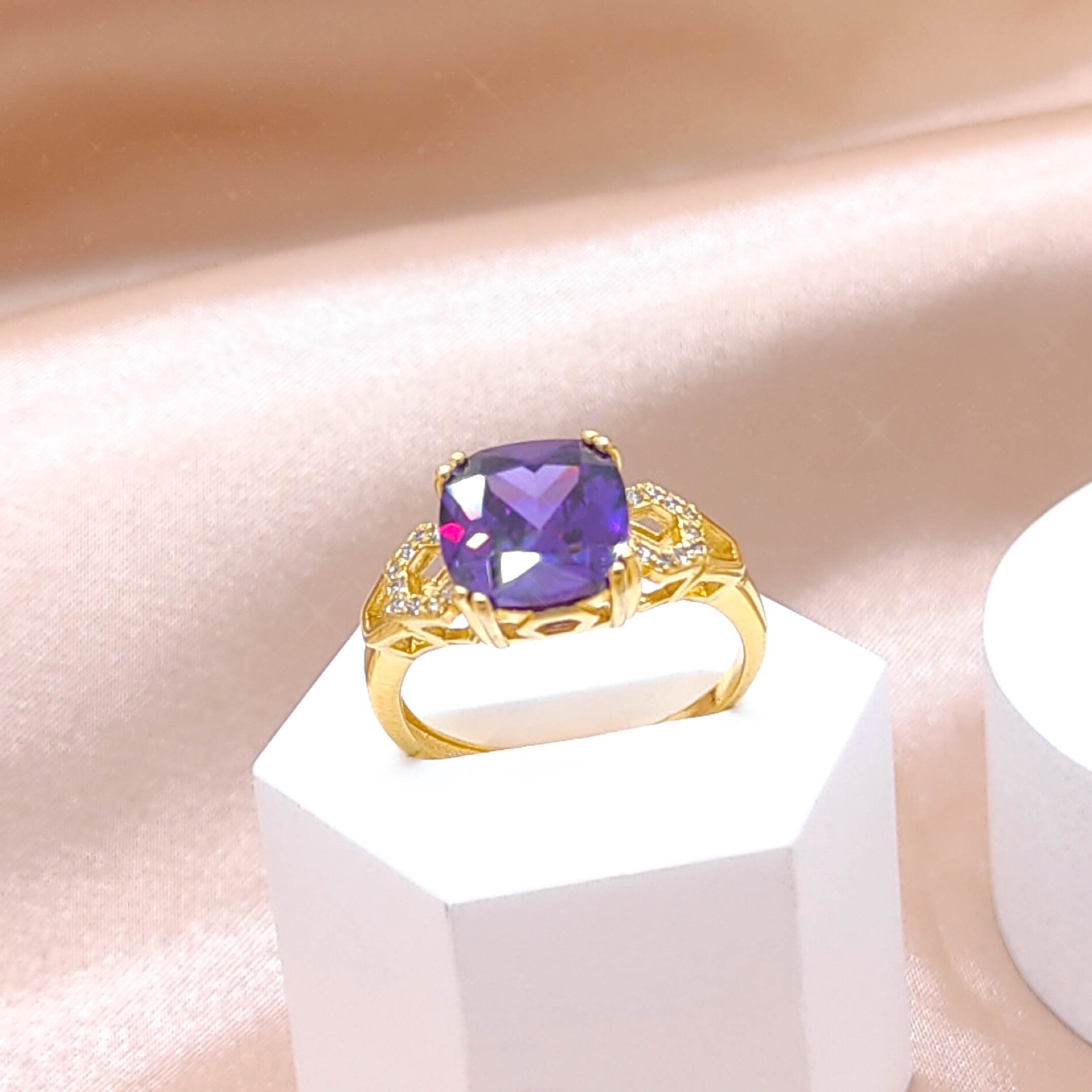 Purple zircon ring