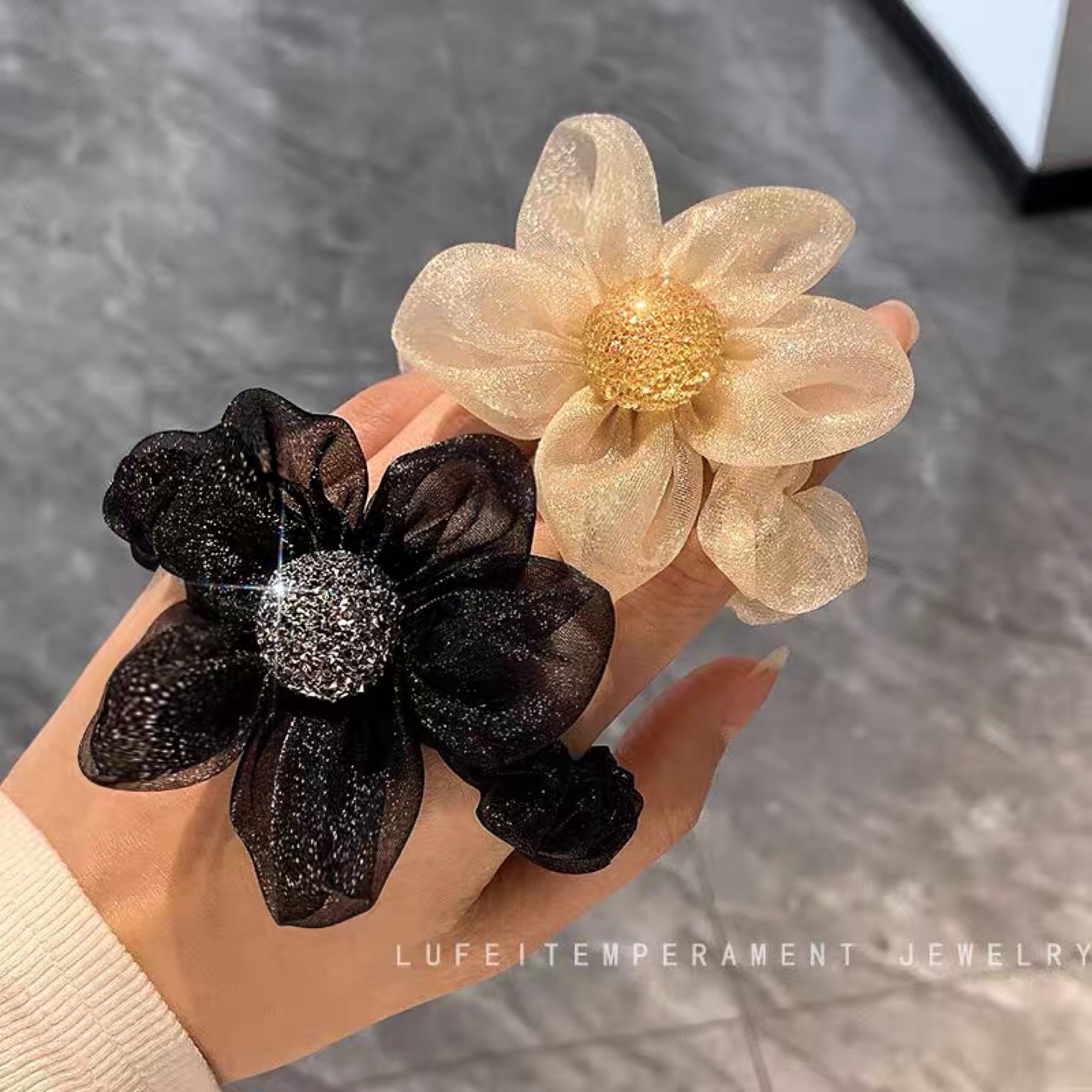 Summer Sunflower large scrunchie ball hair accessory premium hair cord hair cord leather band women's hair set leather headdress