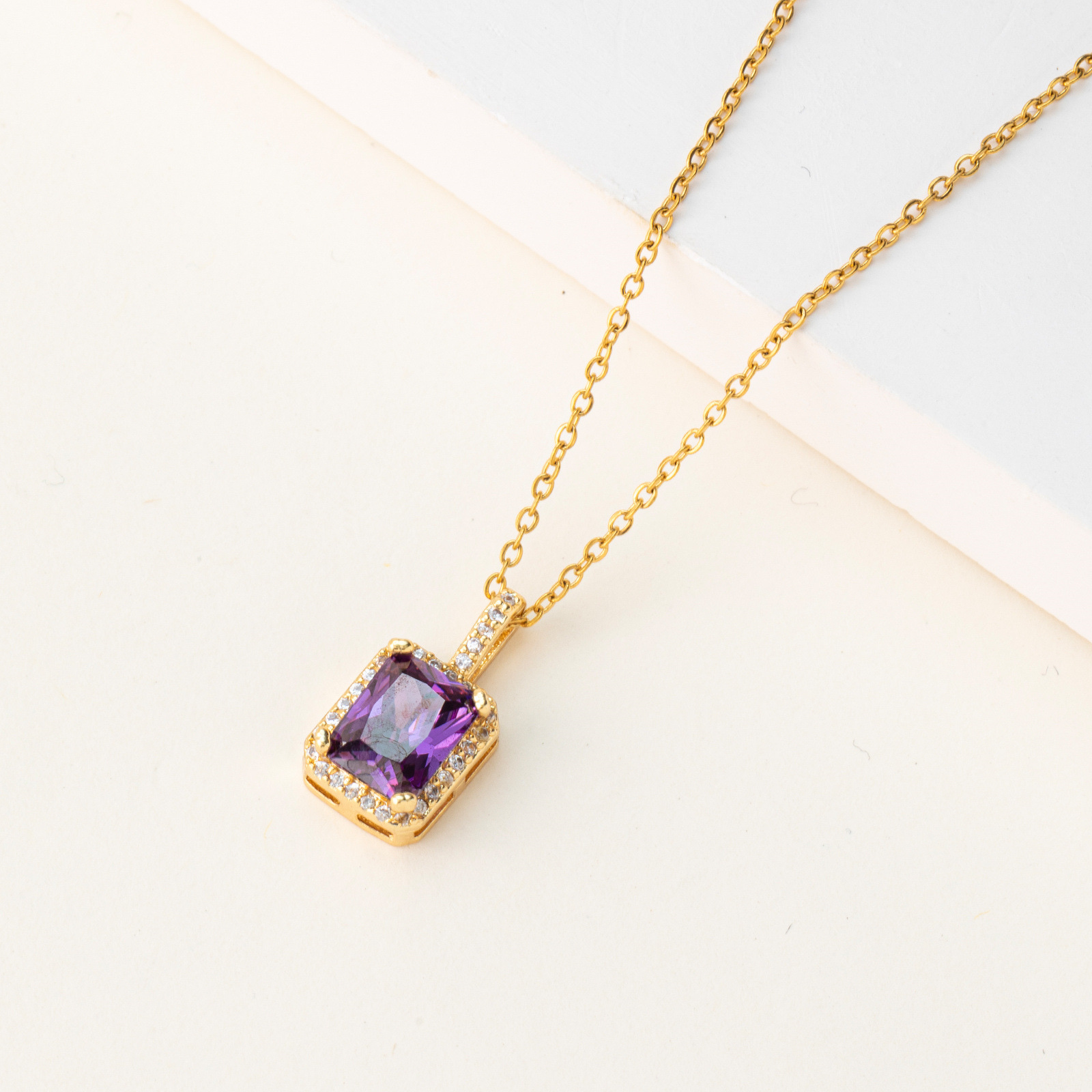 Aaa Zircon Inset Collar Pendant Necklace Fashion European And American Quality Collarbone Chain Cross-Border Source Manufacturers Specification drawing