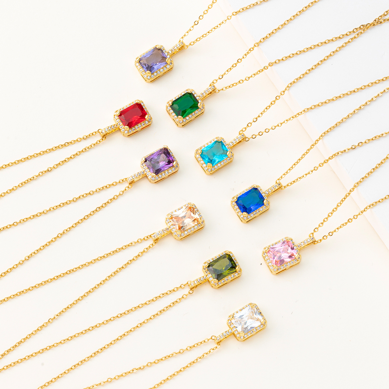 Aaa Zircon Inset Collar Pendant Necklace Fashion European And American Quality Collarbone Chain Cross-Border Source Manufacturers
