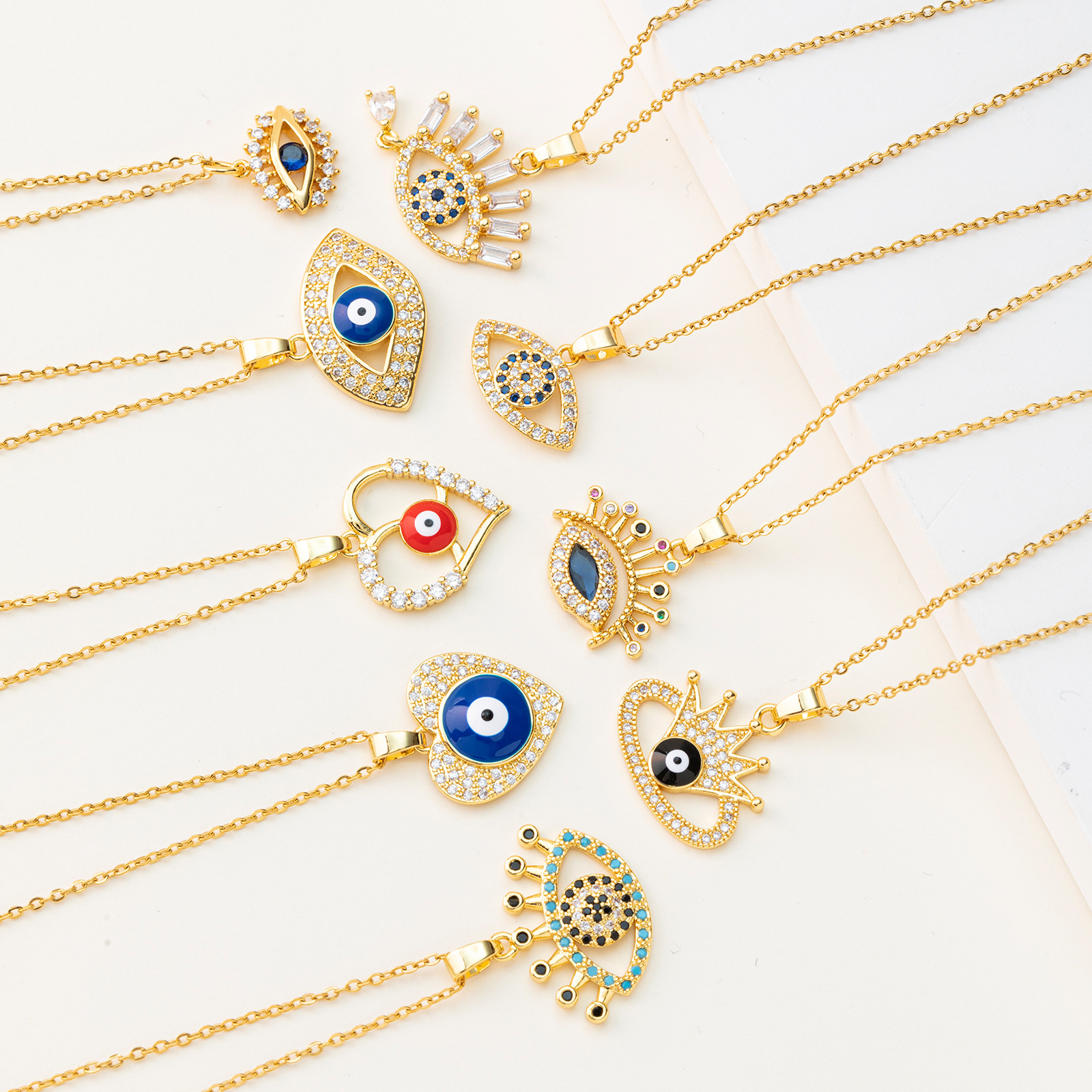 Devil's Eye Zircon Pendant Clavicle Chain