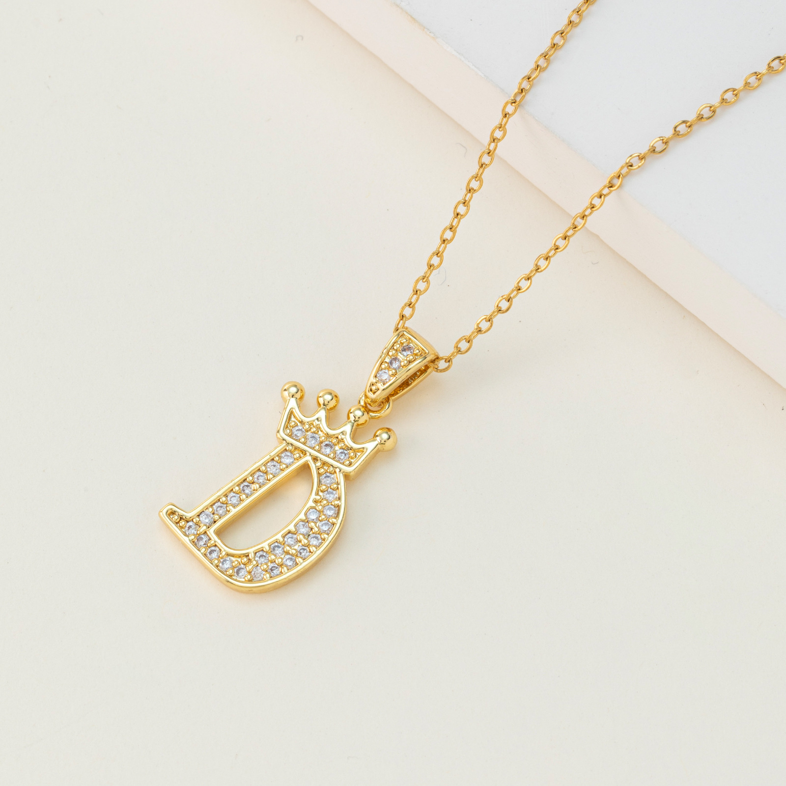 Cross-Border Explosive Accessories Europe And The United States Hip Hop Pendant Stainless Steel Necklace Collarbone Chain Simple 26 English Letters details Picture
