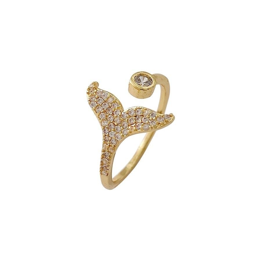 Net Red With Cold Zircon Fishtail Ring Fashion Boudoir Everything Small Fresh Gift Opening Adjustable Ring Item Picture