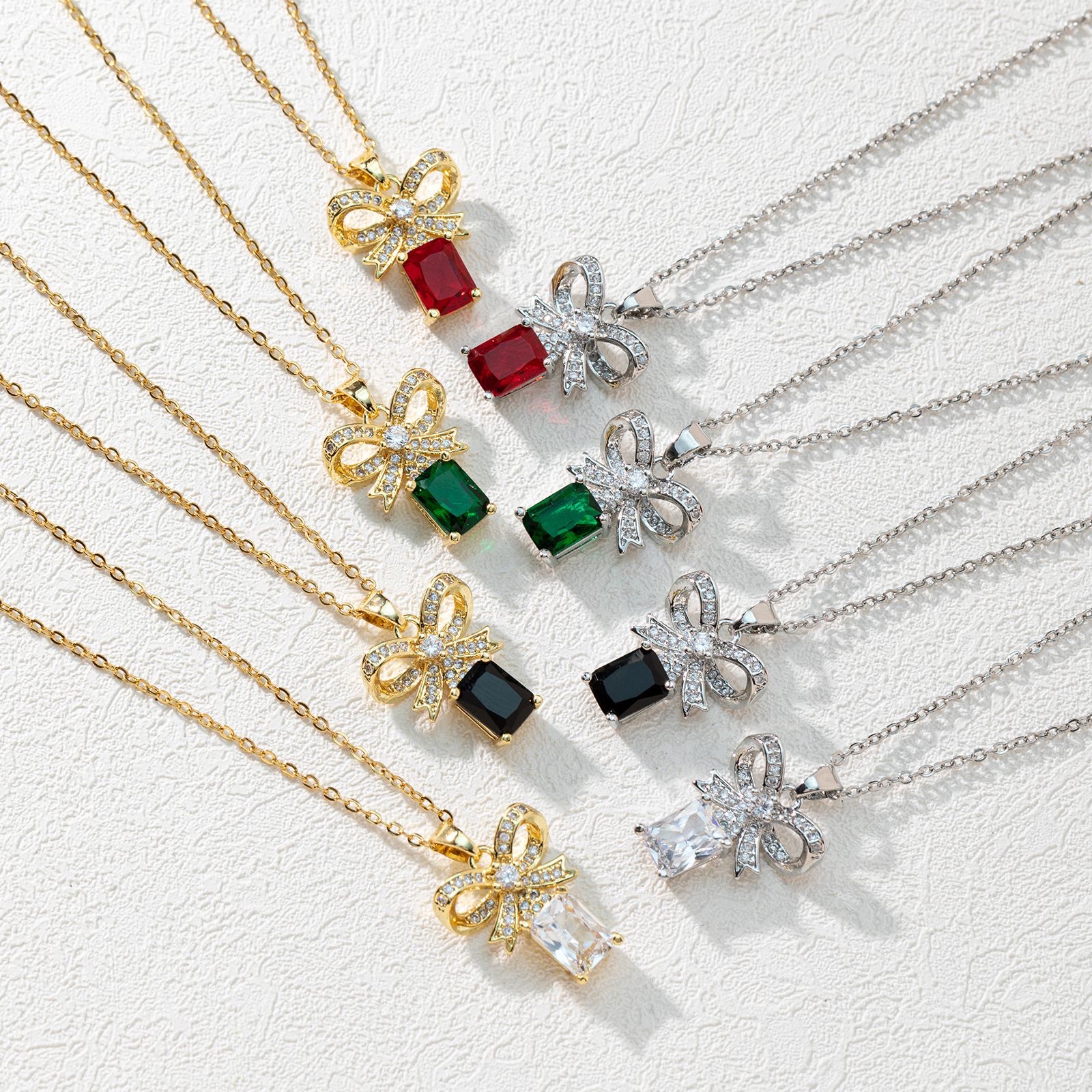 Japanese And Korean Style Fashion Titanium Steel Necklace Female Minority High-Grade Sense Not Fading Collarbone Chain Light Luxury With Bow Accessories