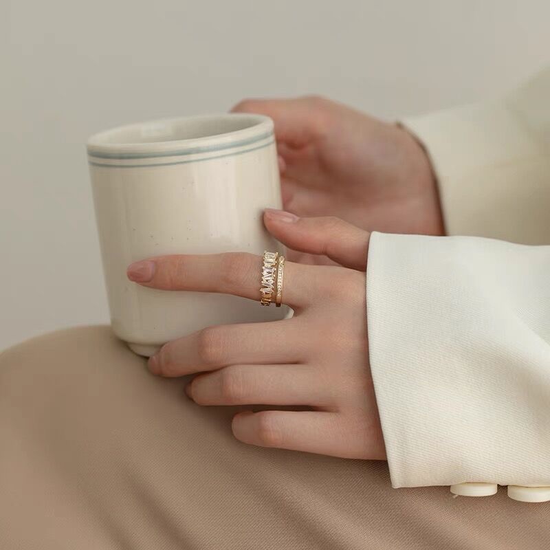Personality Exaggeration Net Red With Cold Quality Geometric Ring Opening Adjustable Ring Europe And The United States Retro Everything Application Scenario