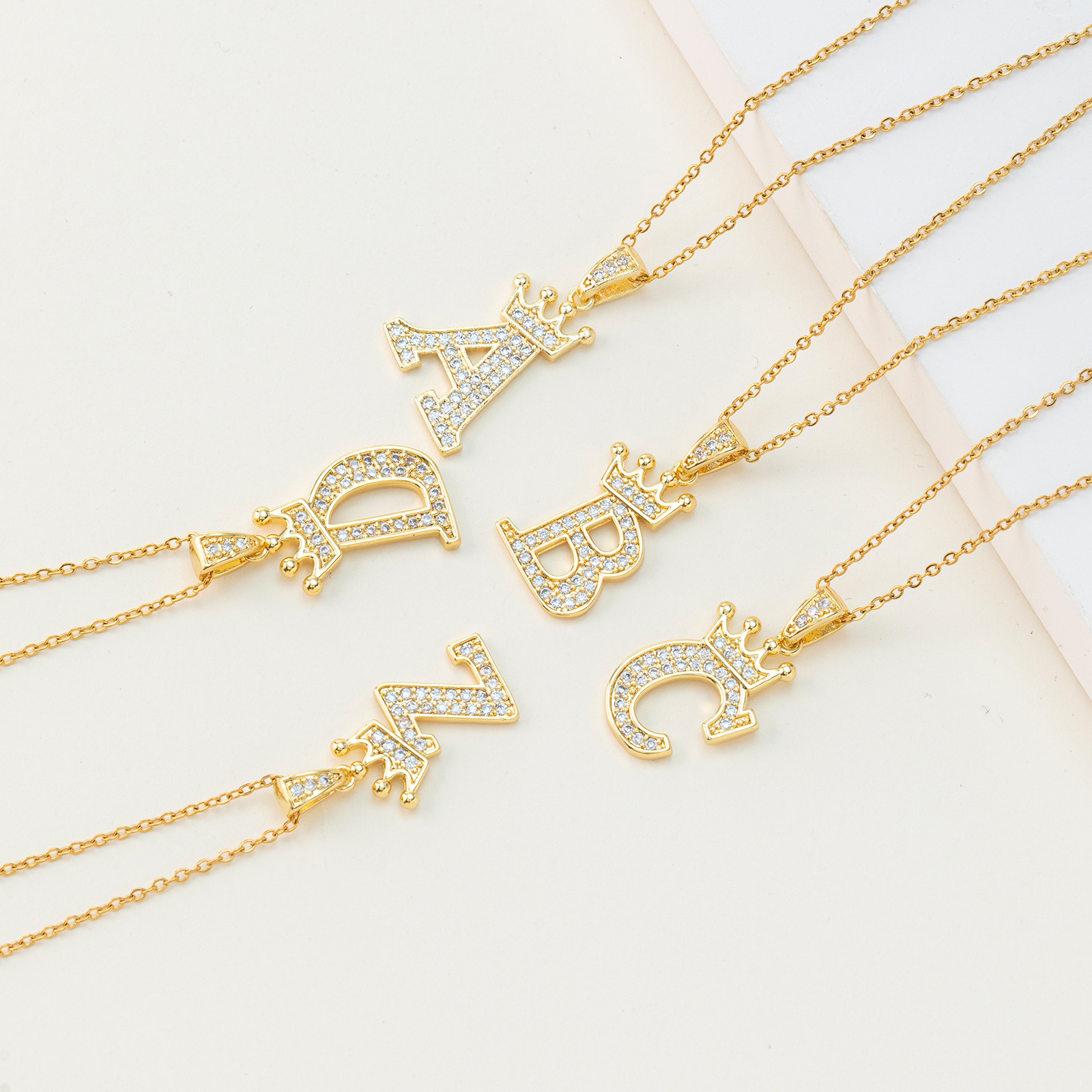 Cross-Border Explosive Accessories Europe And The United States Hip Hop Pendant Stainless Steel Necklace Collarbone Chain Simple 26 English Letters