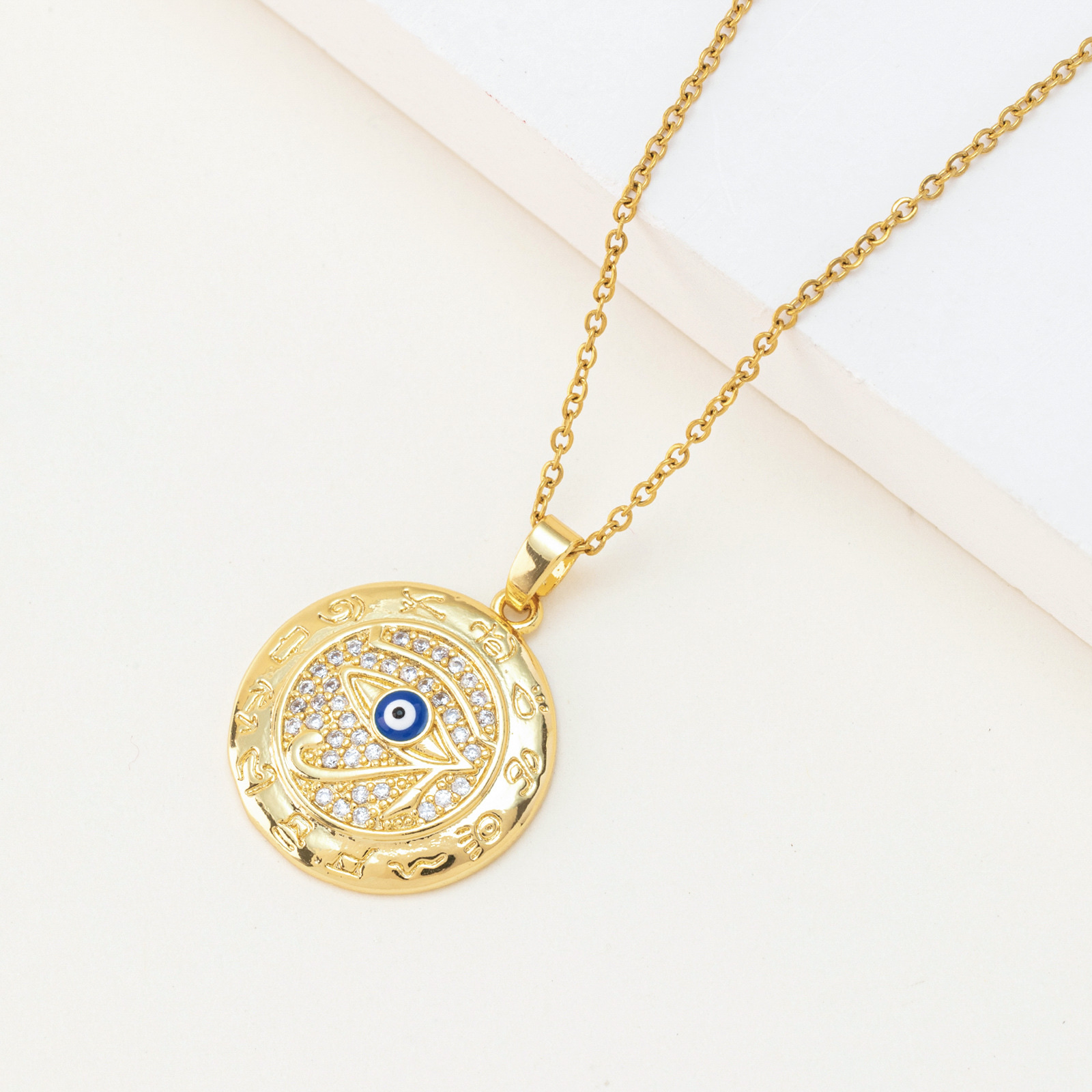 Europe And The United States Cross-Border Amazon Explosive Jewelry Titanium Steel Collarbone Chain Color Zircon Eye Pendant Devil's Eye Necklace Application Scenario