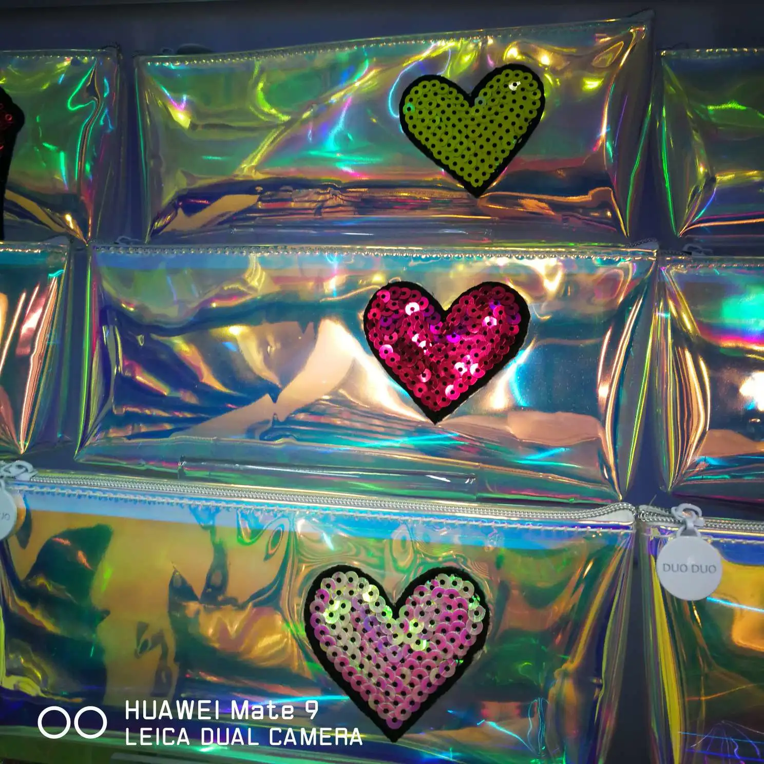 学习文具爱心镭射笔袋