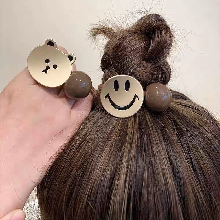 Cute high elastic leather band female hair tie female hair tie ponytail 100 network red hair circle simple INS hair accessories thumbnail