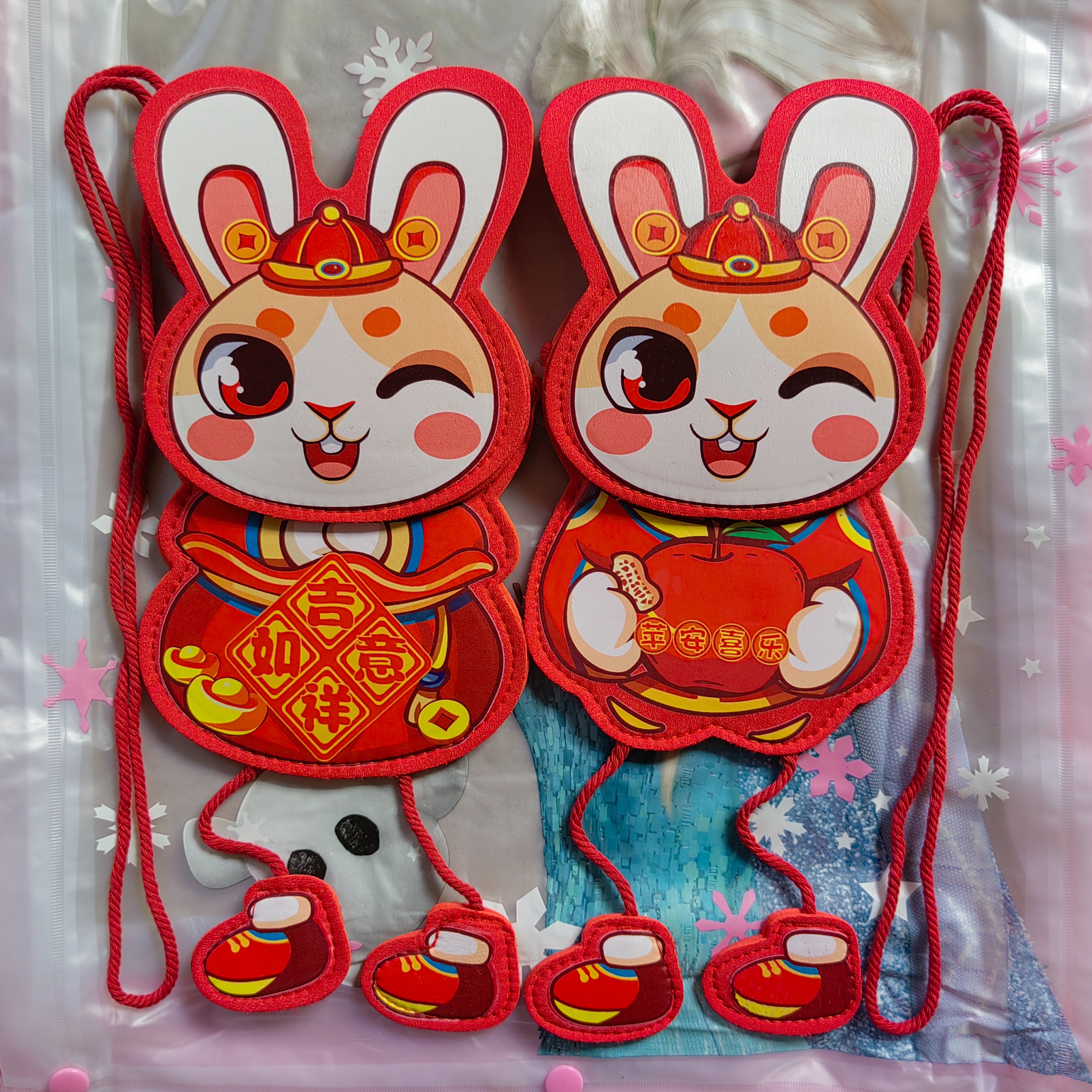 2023年兔年热销兔兔国潮红包背带式可爱造型兔兔红包国潮风范厂家直销海娟玩具详情2