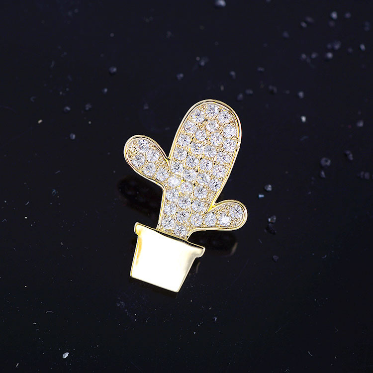 043 Korean fashion elegant cactus trend European style round brooch cute simple personality fashion lovely ladies accessories accessories corsage thumbnail
