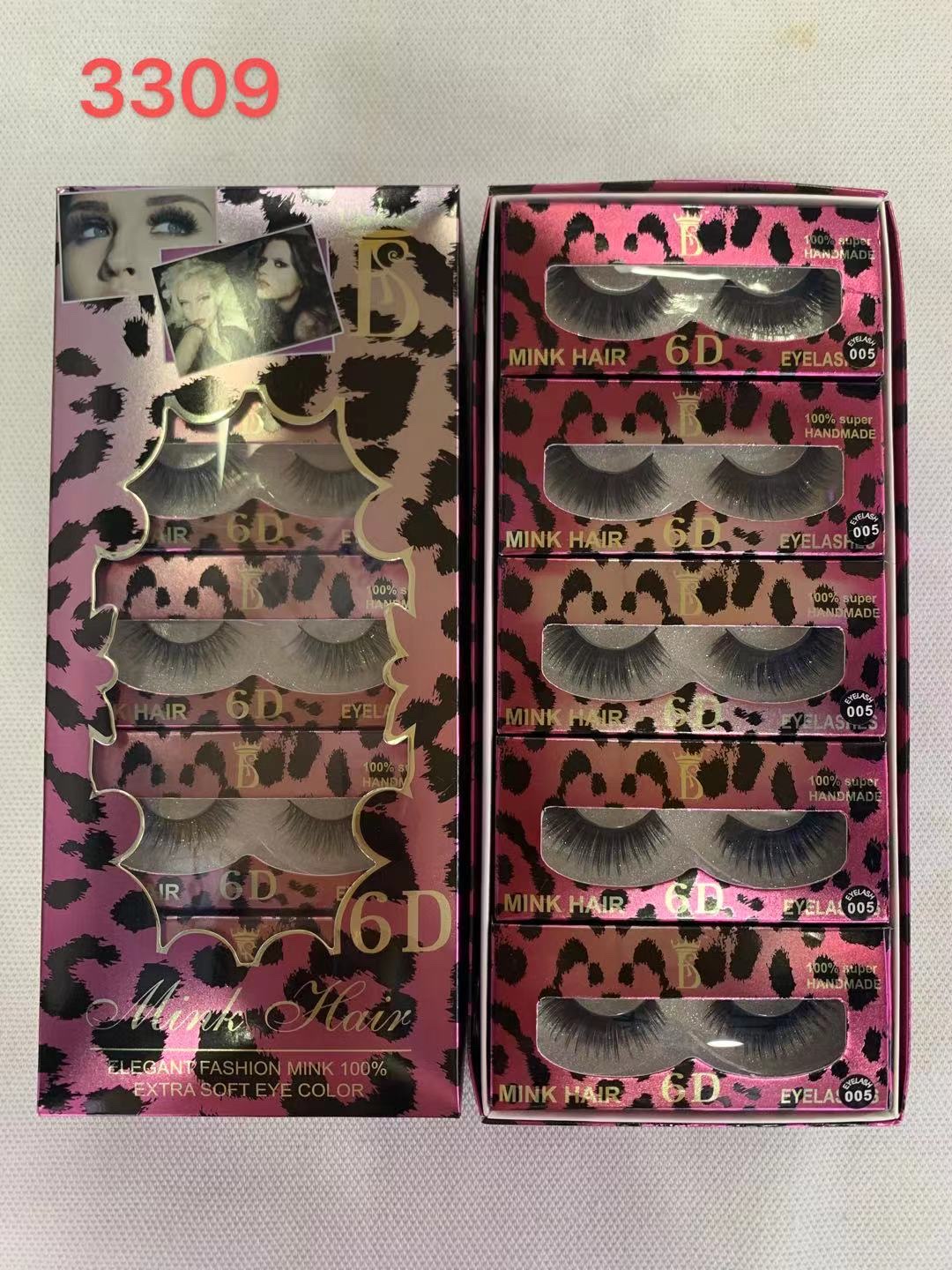 10 Pairs Of Leopard Print False Eyelashes Specification drawing