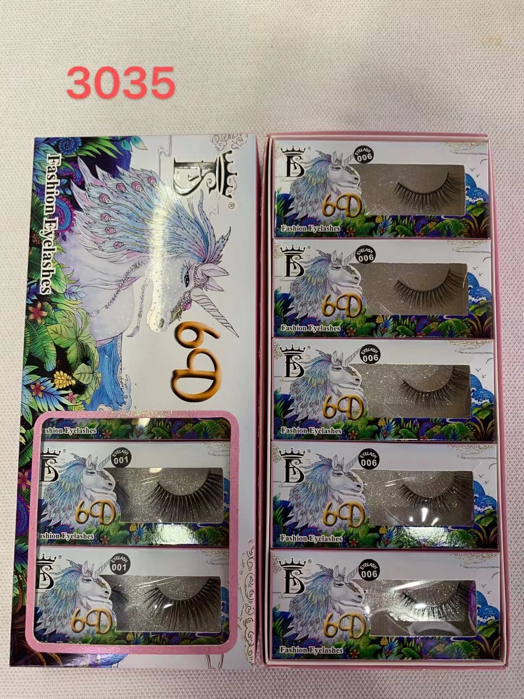 10 Pairs Of False Eyelashes 3035 Slender Thick Natural Curling Manufacturers Direct Sales