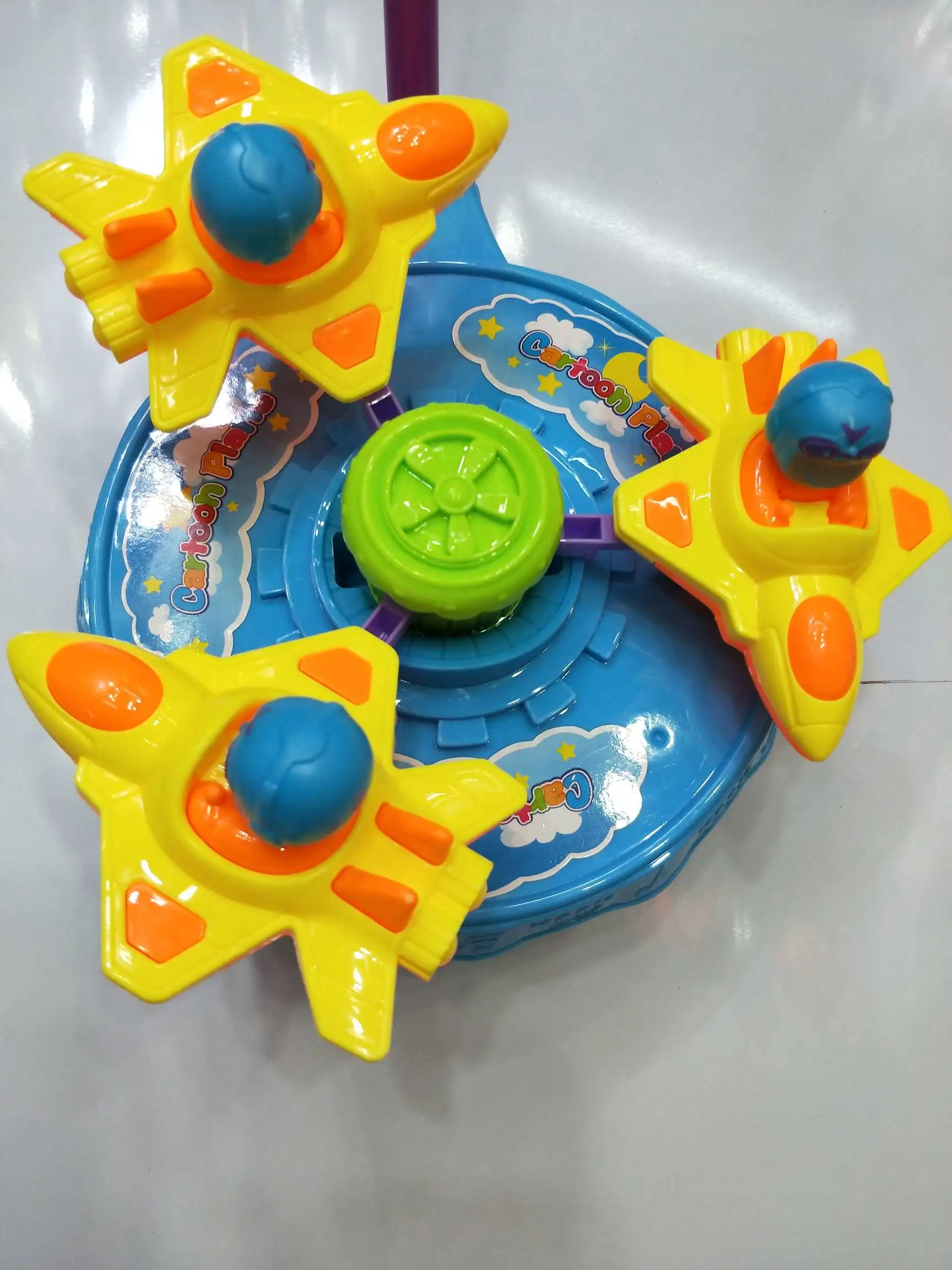 推飞机盘 铃铛声学步 小孩玩具 手推玩具详情1