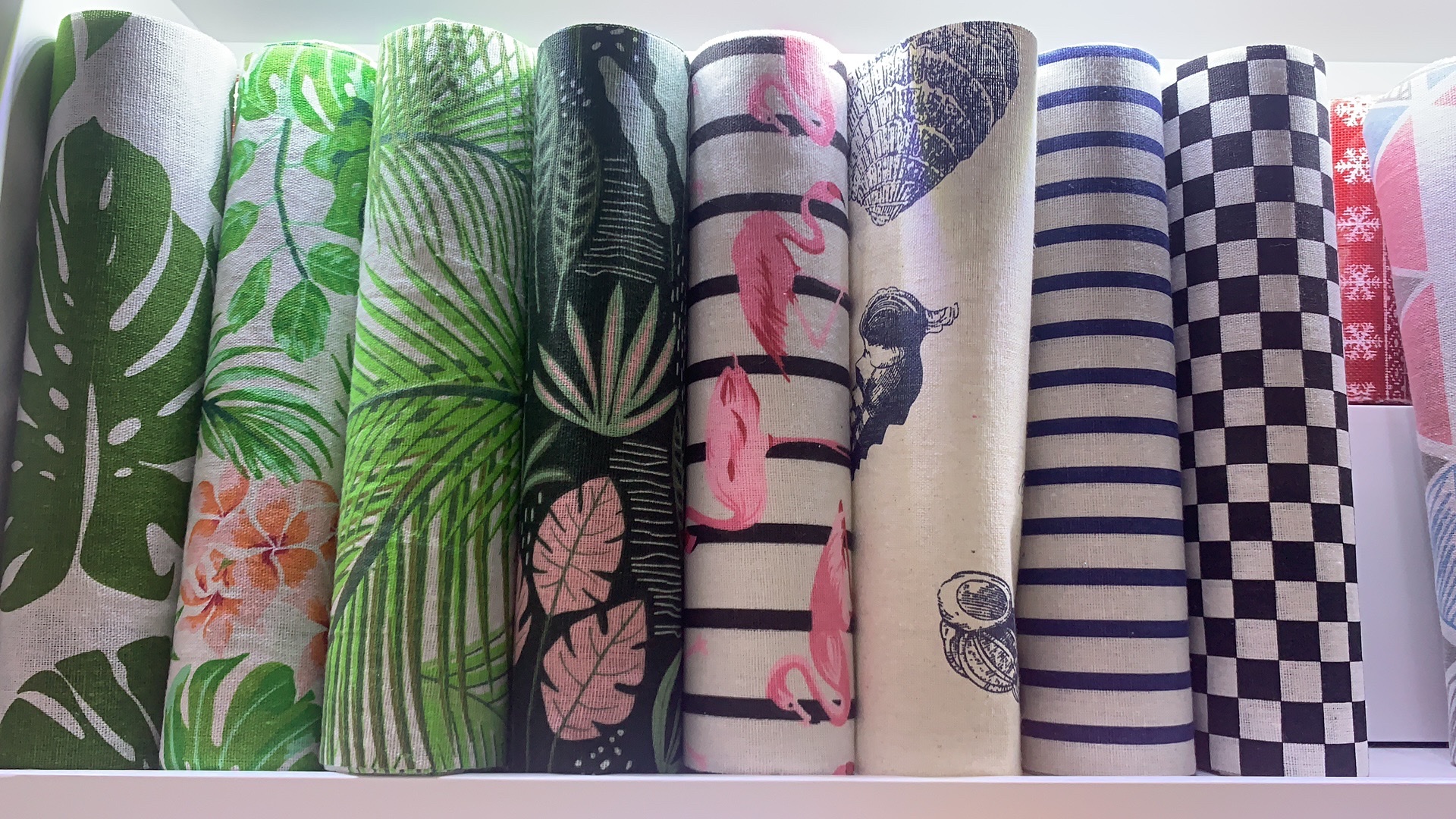 Cotton linen printed flamingo tablecloth