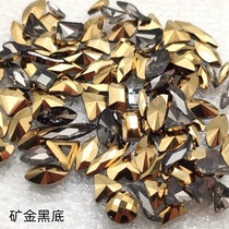 Manicure Flat Bottom Gold Shaped Diamond Nail jewelry Explosive Flash diamond Fingertip jewelry nail drill