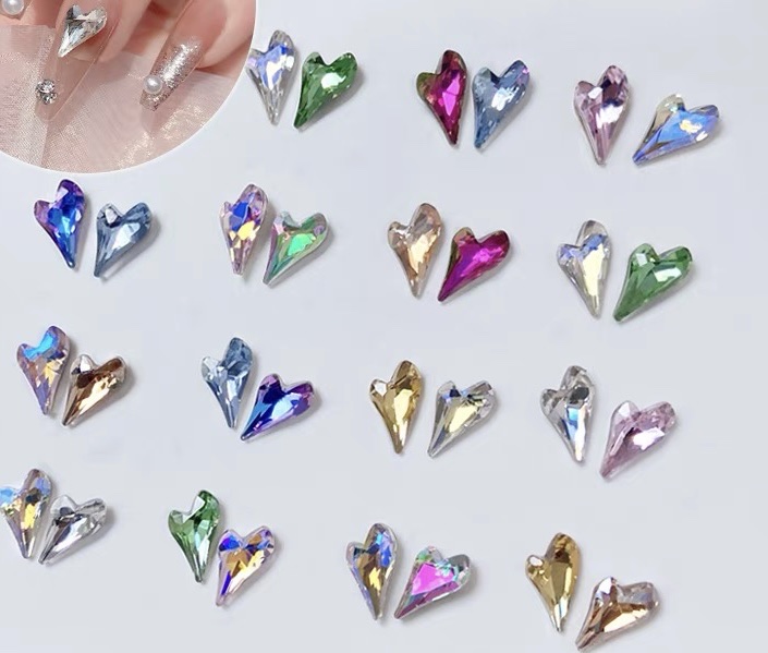Nail tip bottom diamond jewelry super flash colored glass crystal love Internet celebrity thumbnail