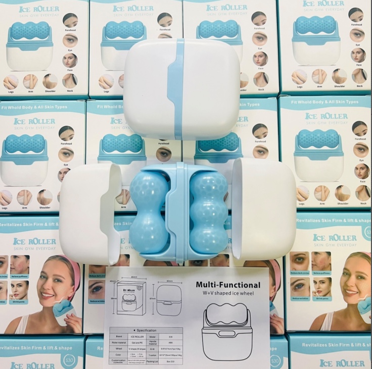 Double head ice roller home portable ice muscle instrument frozen skin rejuvenation beauty instrument facial roller ice skin instrument thumbnail