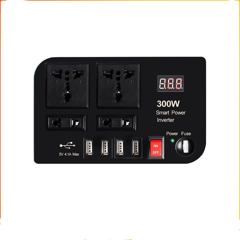 Car inverter 12v V to 220v digital display car inverter 300w multi-purpose socket four USB