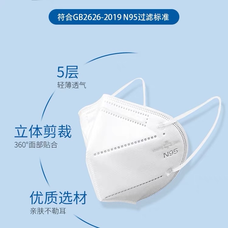 A Large Number Of Spot N95 Masks National Standard Authentic Five-Layer Protective Adult Human Anti-Droplet 3D Independent Packaging details Picture