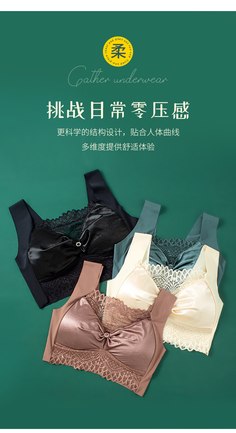 [Lace Fixed Cup Underwear] A Wear Unforgettable Comfort 😌 Have A Favorite Underwear ~ Color: Ink Blue, Skin Tone, Camel, Black Features: Satin Pleated Cup Surface, Solid