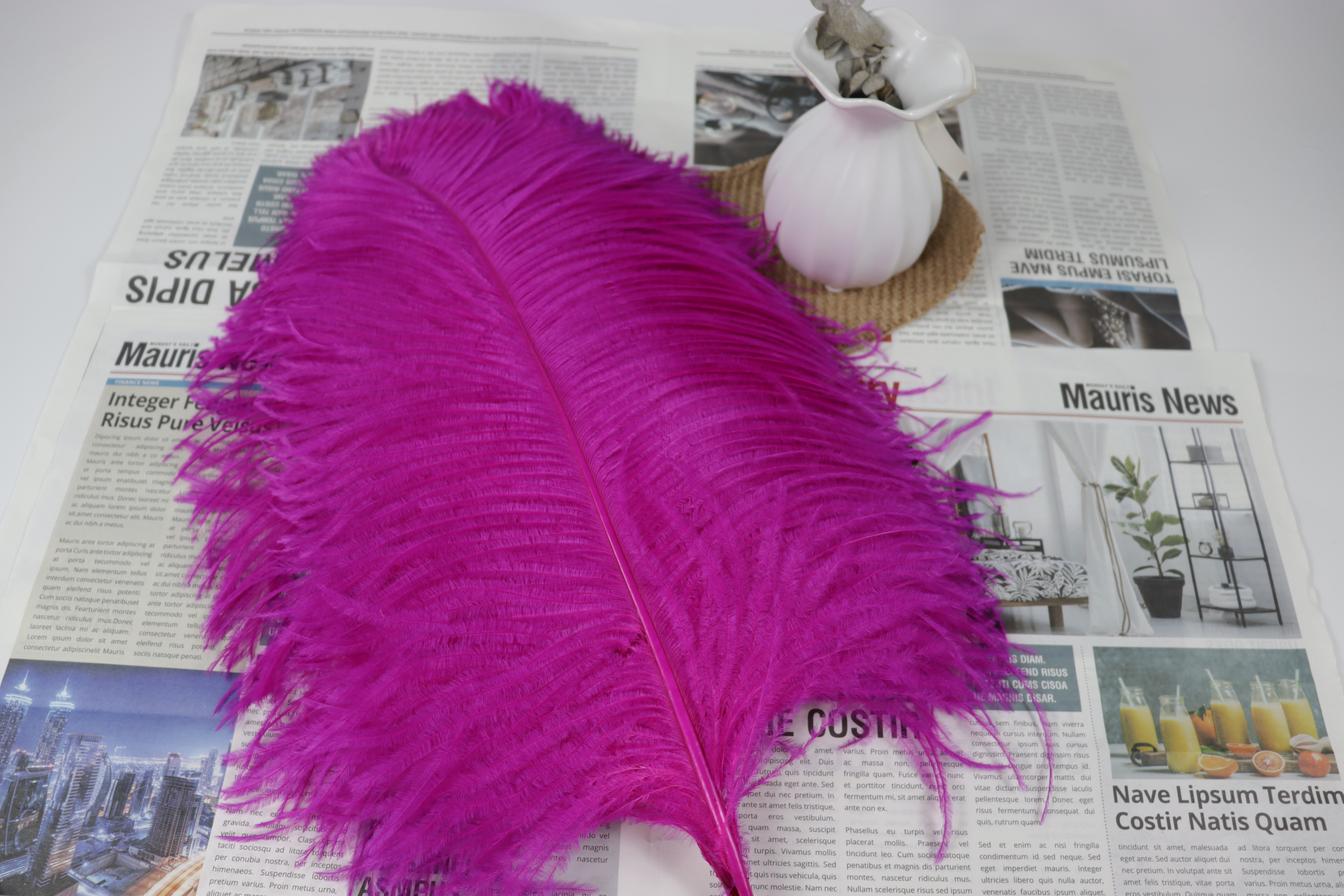 Diy Wedding Decoration Clothing Shooting Props Colorful Ostrich Hair Whole Thick Rod 40~45Cm Color Optional details Picture
