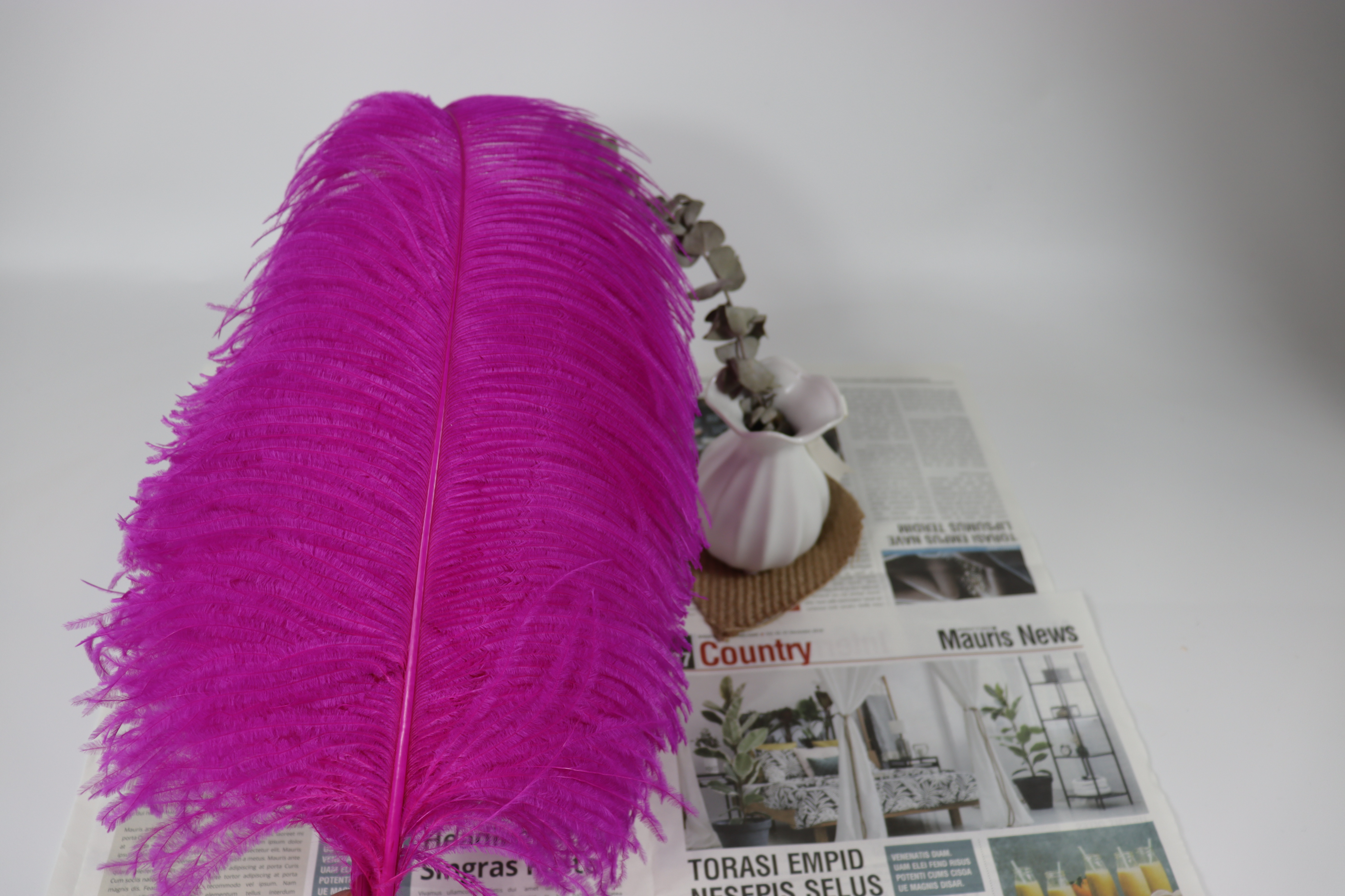 Diy Wedding Decoration Clothing Shooting Props Colorful Ostrich Hair Whole Thick Rod 40~45Cm Color Optional Specification drawing