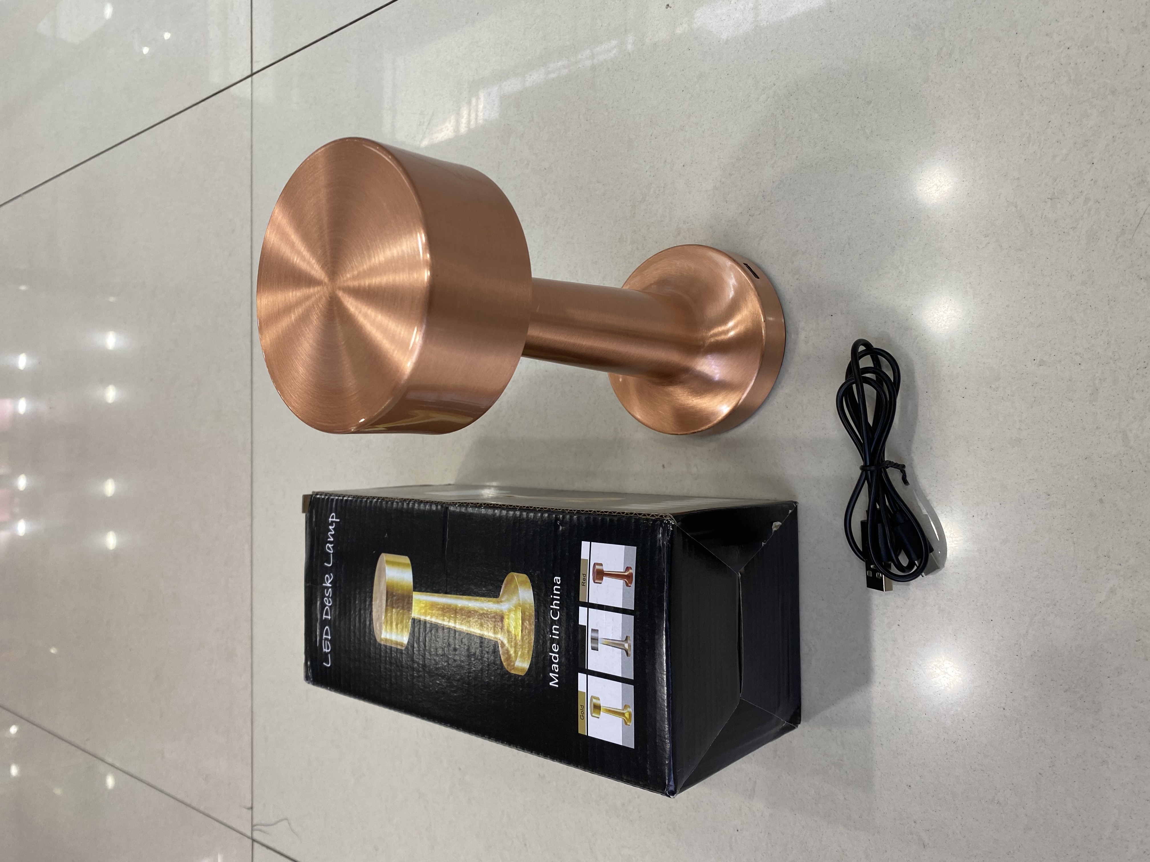 Household rechargeable metal table lamp bedroom bedside small night light atmosphere lamp