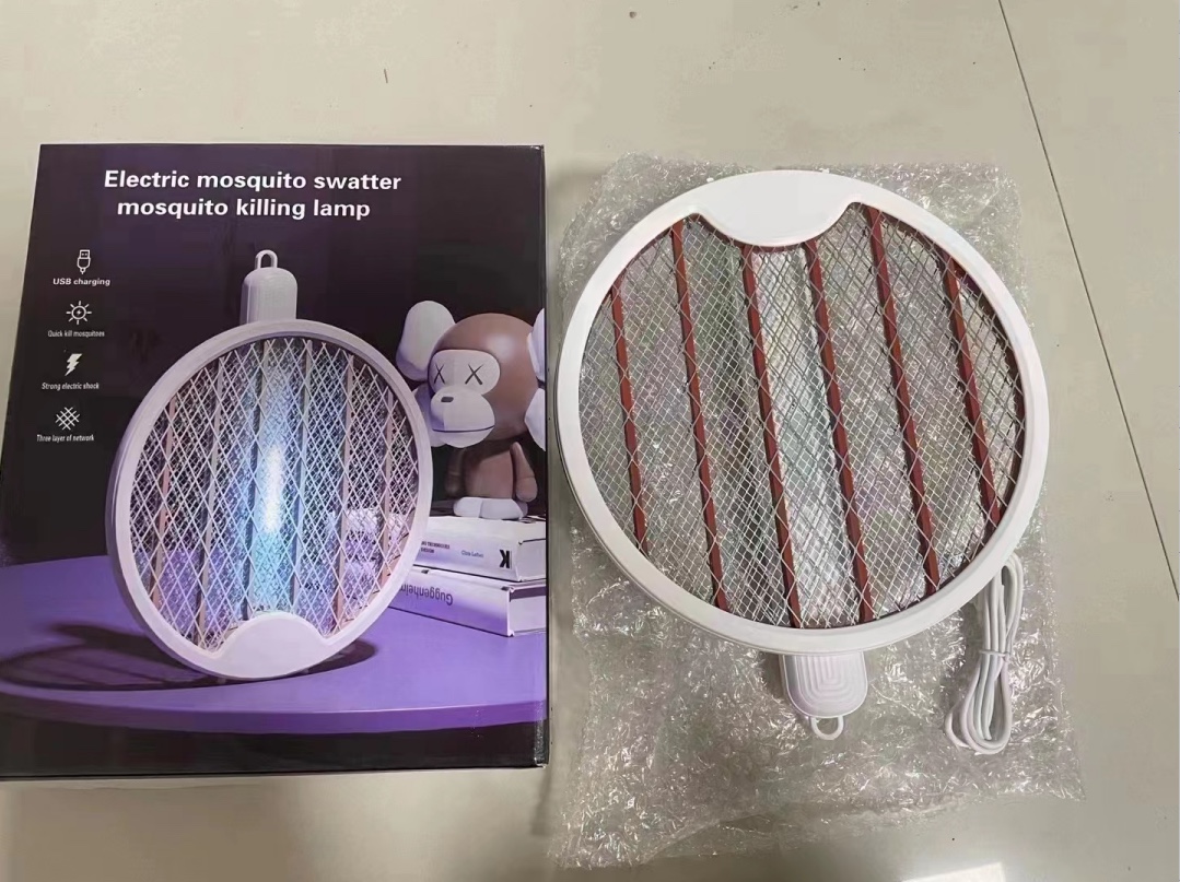 Folding electric mosquito clap 2-in-1 mosquito killing lamp USB mosquito killing clap