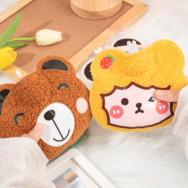 Mini Portable Warm Water Bag New Cartoon Water Hot Water Bag Pvc Explosive Plush Hand Warmer Treasure Cute Warm Baby Students Warm Hand Hot Water Bag Plush Small Hot Water Bag details Picture