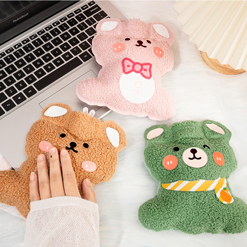 Mini Portable Warm Water Bag New Cartoon Water Hot Water Bag Pvc Explosive Plush Hand Warmer Treasure Cute Warm Baby Students Warm Hand Hot Water Bag Plush Hot Water Bag details Picture