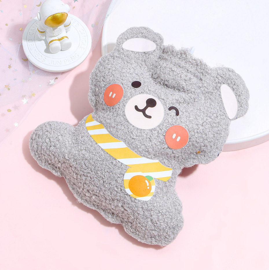 Mini Portable Warm Water Bag New Cartoon Water Hot Water Bag Pvc Explosive Plush Hand Warmer Treasure Cute Warm Baby Students Warm Hand Hot Water Bag Plush Hot Water Bag Specification drawing