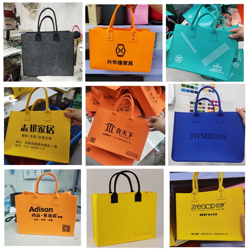 Wholesale Promotion Large Capacity Storage Felt Gift Bags Tote Bags