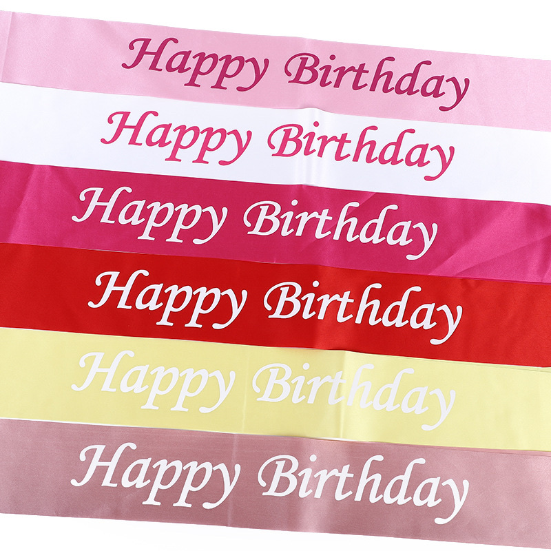 Manufacturers selling Amazon single birthday party Happy birthday etiquette with ink printed shoulder strap thumbnail