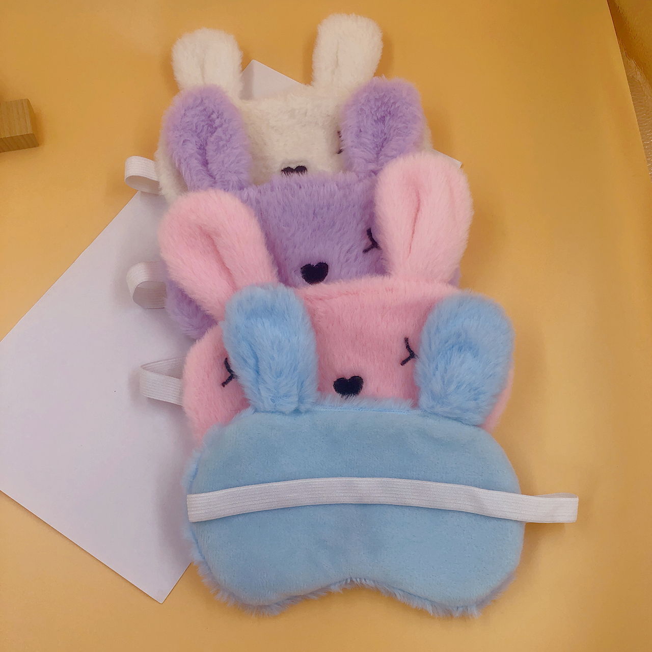 现货护眼罩小兔子可爱眼罩学生睡眠眼罩透气遮光绣花眼罩毛绒眼罩柔软舒适男女通用护眼眼罩可定制厂家定制来稿打样订单生产均可详情5