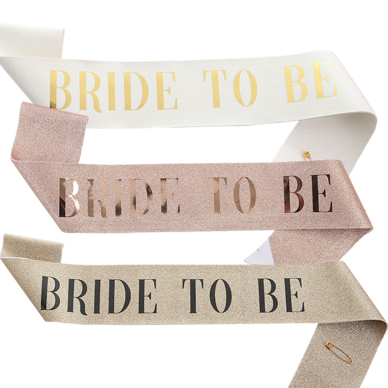Fashion new gold onion cloth BRIDE strap ceremonial BRIDE TO BE sash belt wedding decoration thumbnail