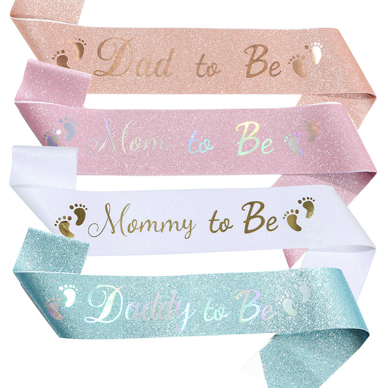 5 Color gold scallion cloth mommy to be expectant mother daddy shoulder strap Ceremonial daddy to be sash belt