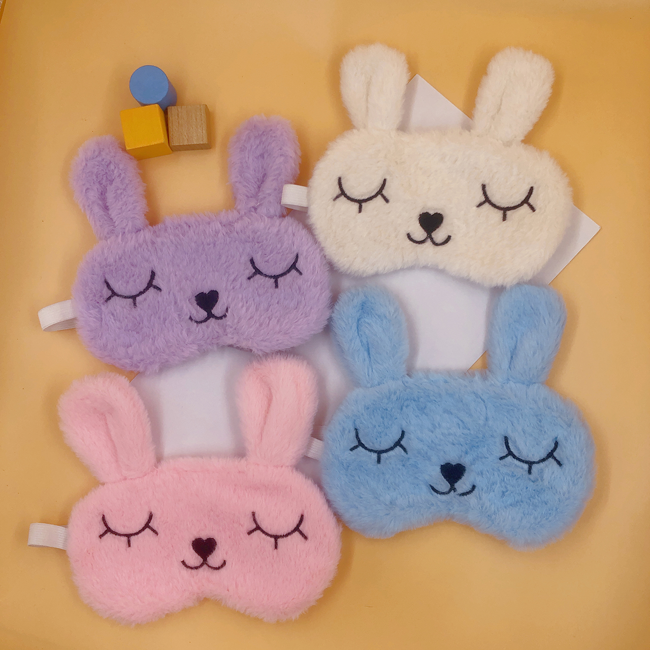 现货护眼罩小兔子可爱眼罩学生睡眠眼罩透气遮光绣花眼罩毛绒眼罩柔软舒适男女通用护眼眼罩可定制厂家定制来稿打样订单生产均可详情3