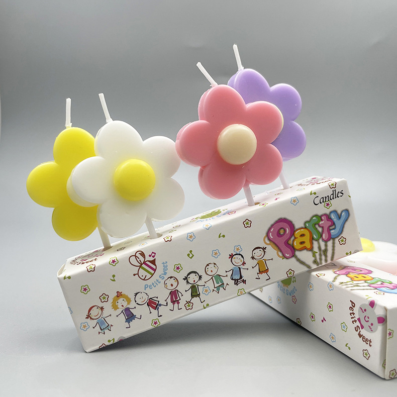 Creative color egg flower birthday candle manufacturers wholesale frangipani cake candles thumbnail