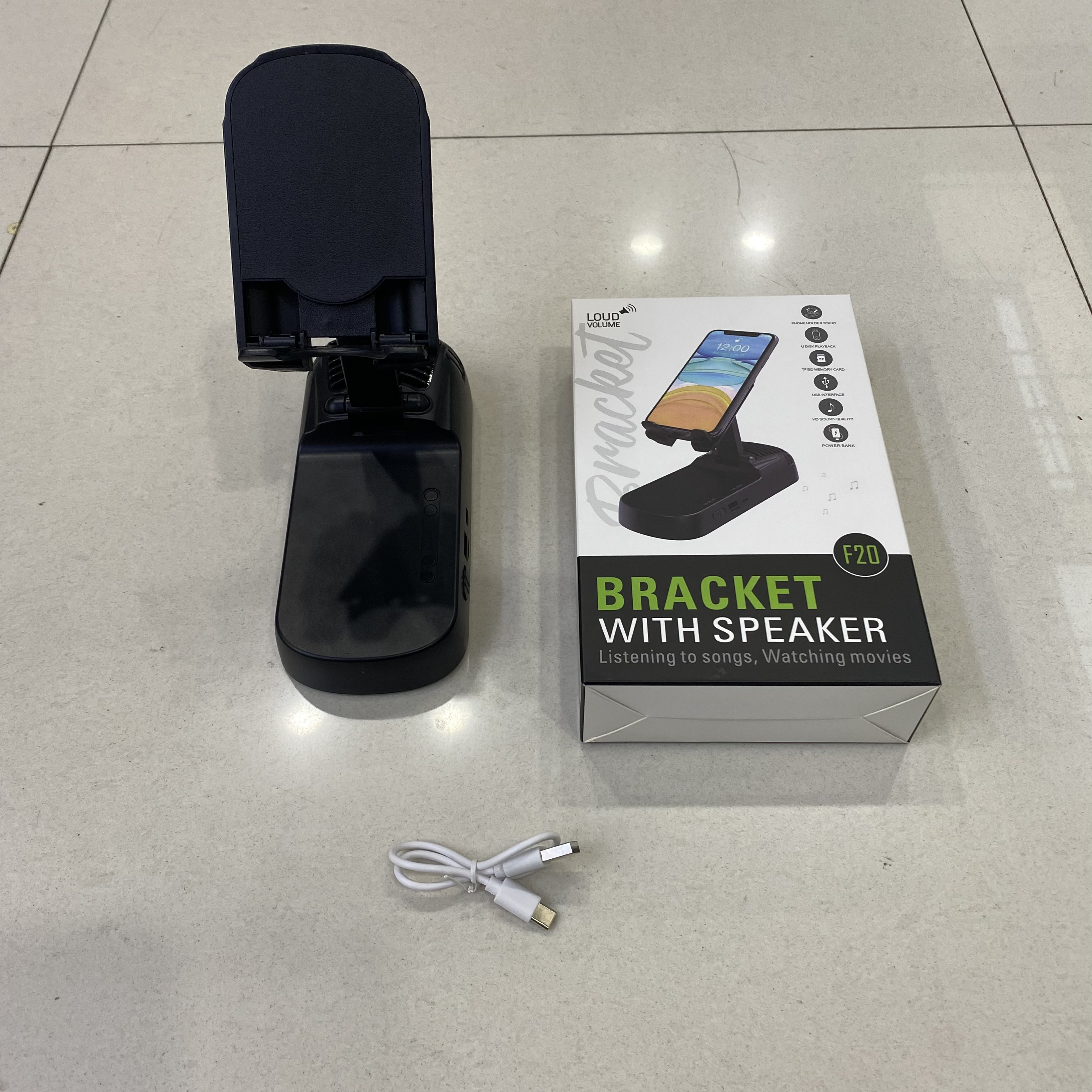 F20 Foldable Telescopic Phone Stand with Audio Phone Stand Foldable Portable Desktop Stand
