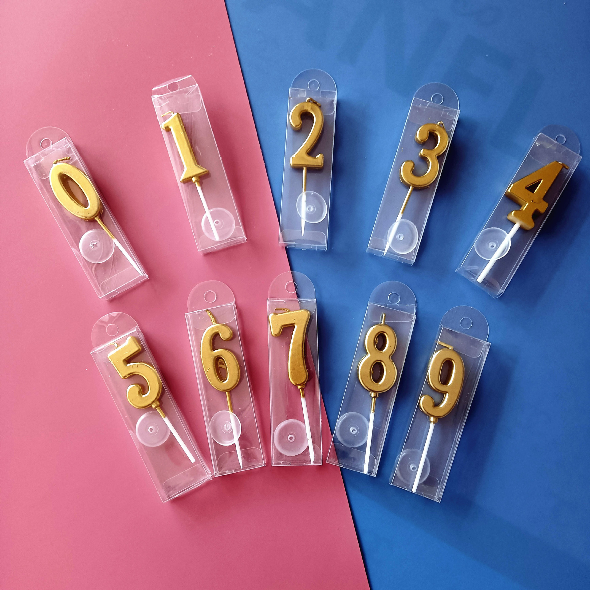 Birthday Cake candles 0-9 Digital Opera House Gold plated Multicolored crystal pvc box blister card letter candles thumbnail
