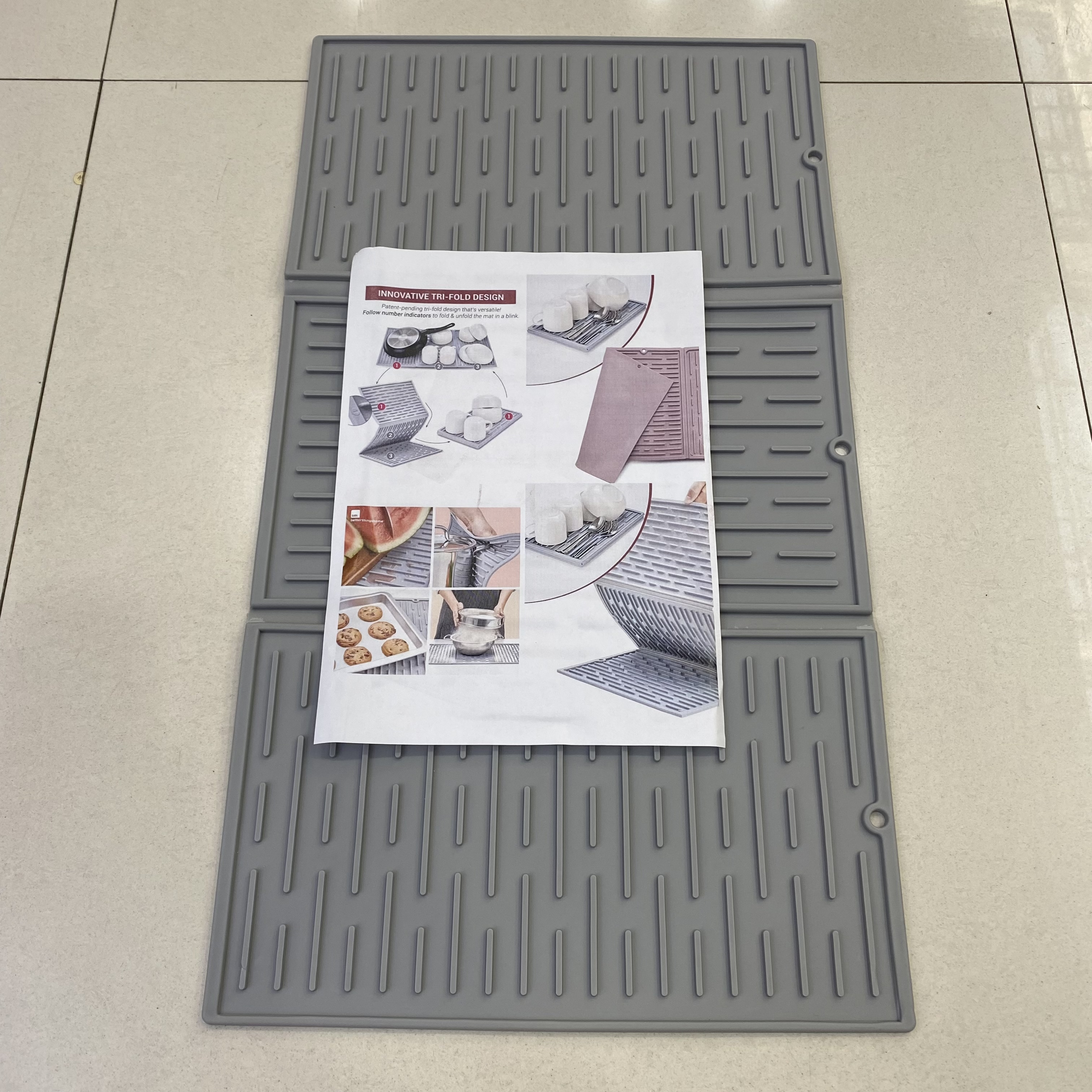 Folding drain pad Silicone drainer pad Kitchen drying pad Insulation pad