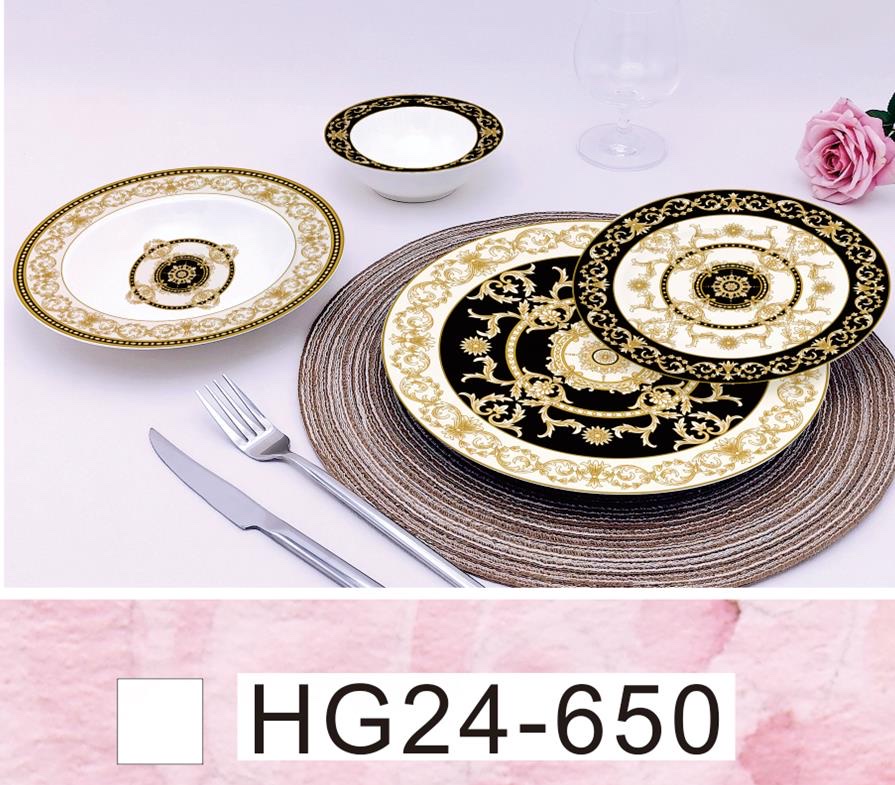 24-Head Ceramic Tableware Dgy24-650