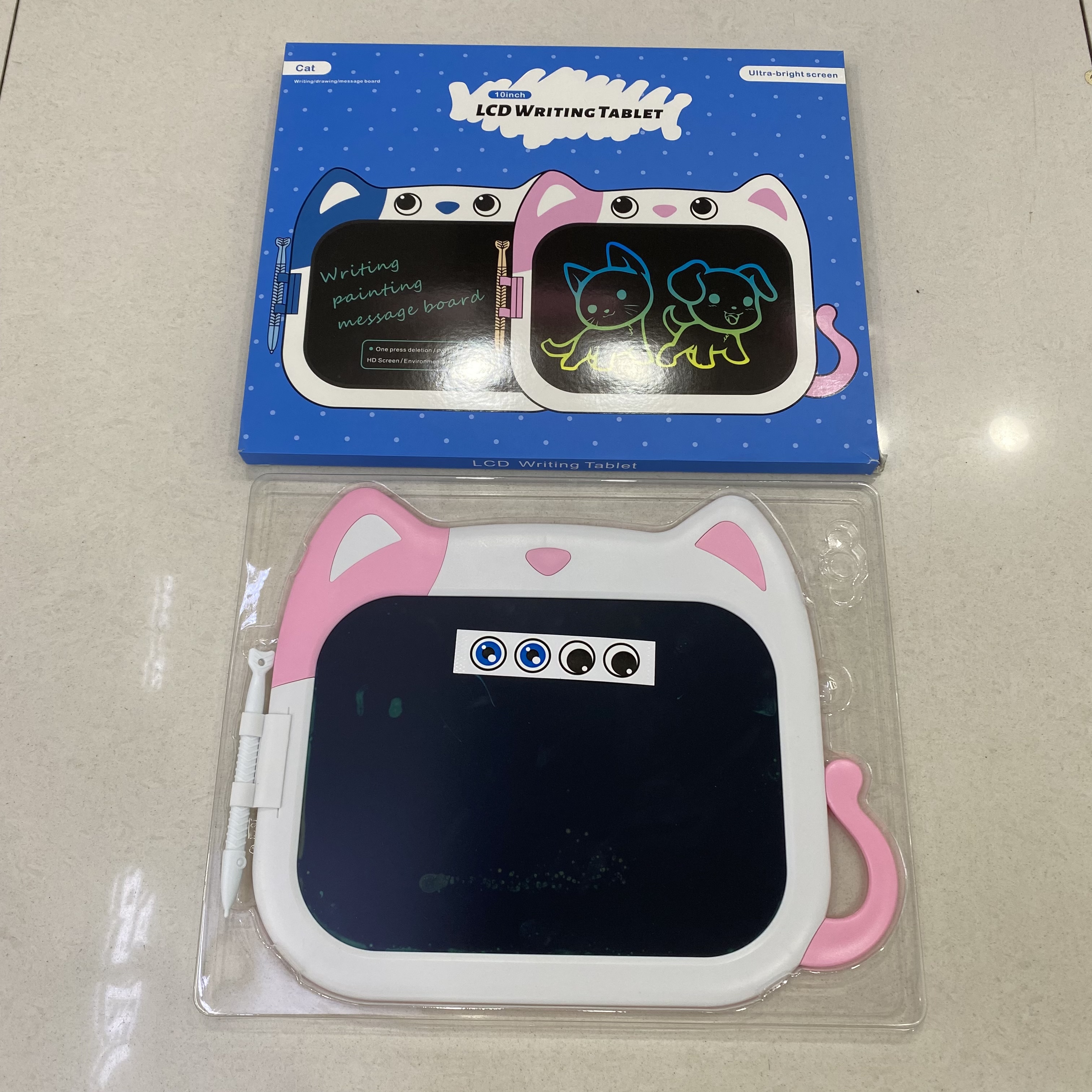 Kitten cartoon LCD handwriting tablet children's drawing tablet Writing tablet student toys small blackboard graffiti drawing board