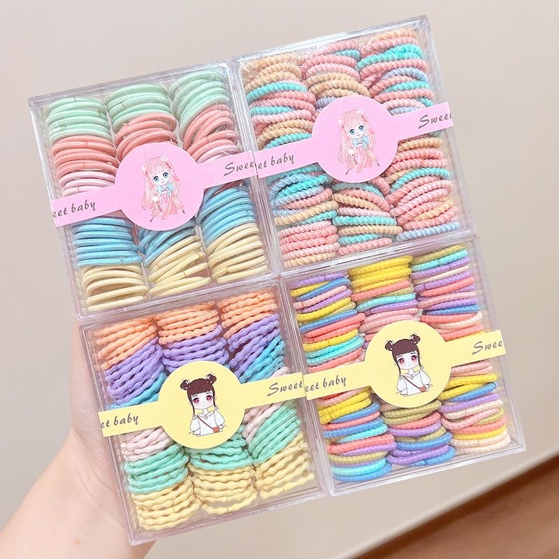 Colored Rubber Bands For Girls And Children Do Not Hurt Hair Small Scrunchie Net Red Girls' Headband Little Girls Wear Ponytail Hair Rope Headwear Application Scenario