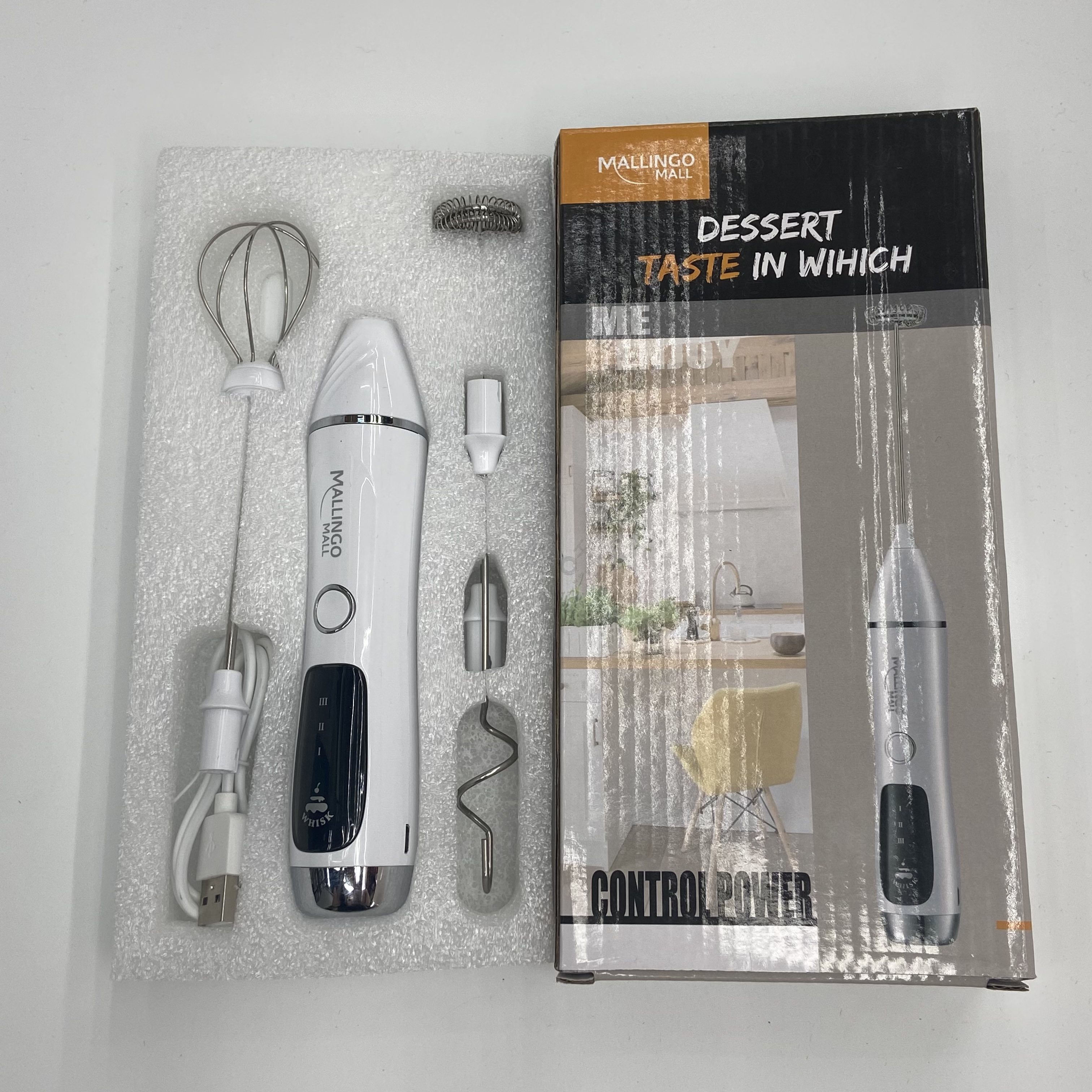 Rechargeable electric egg beater mixer Automatic egg beater cream beater Three speed adjustable
